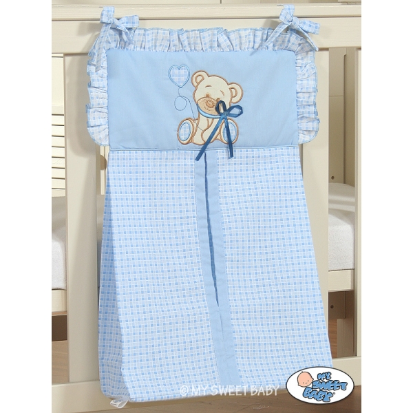 Windelntasche - Bär mit Schleife blau