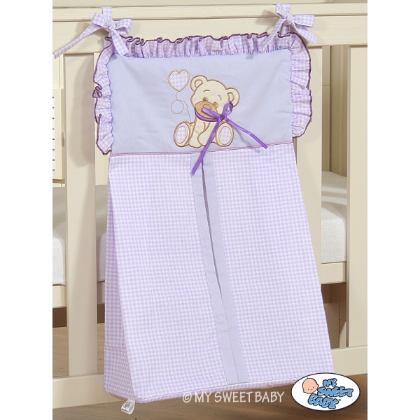 Windelntasche - Bär mit Schleife lilac