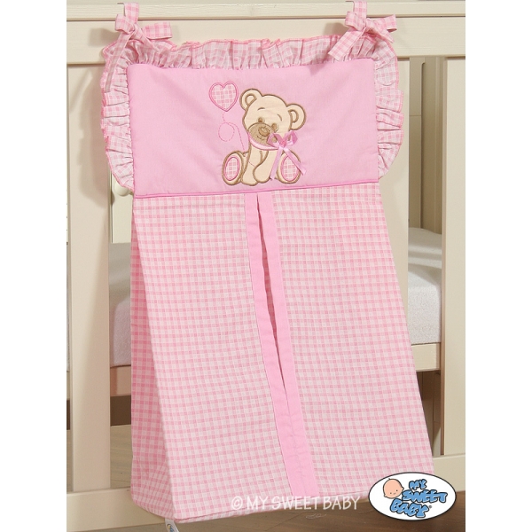 Windelntasche - Bär mit Schleife rosa