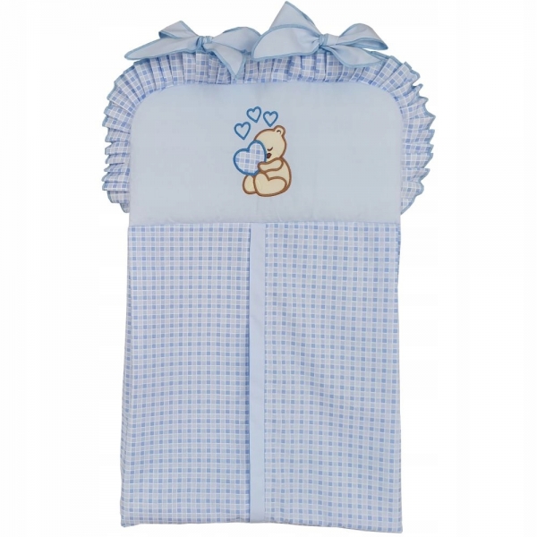 Windelntasche Blau Teddybär mit Herz