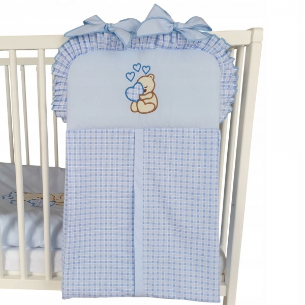 Windelntasche für Babybett Blau