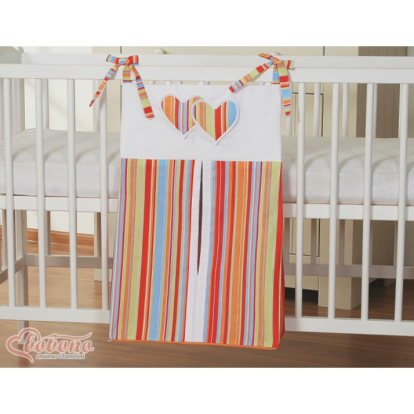 Windelntasche - Hängende Herzen orange gestreift
