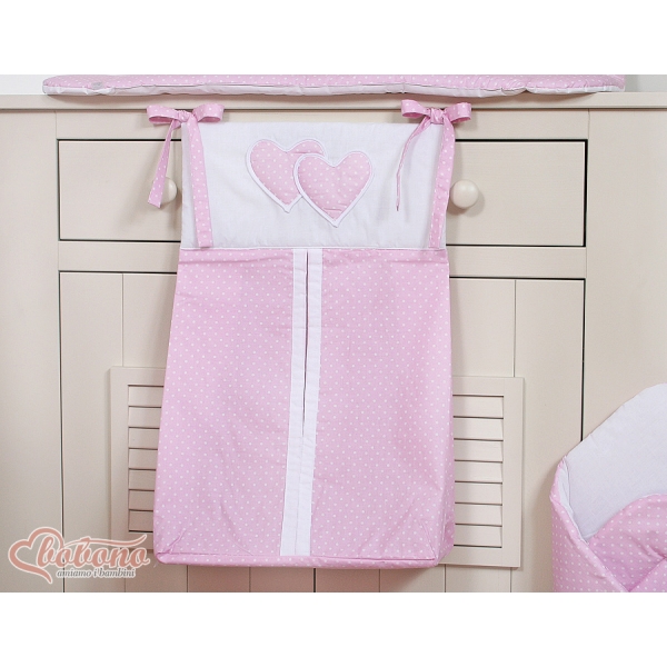 Windelntasche - Hängende Herzen Rosa-Punktemuster