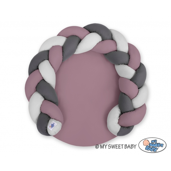 Zopf Babynest / Spielmatte 2 in1 - pastellviolett- grau - anthrazit