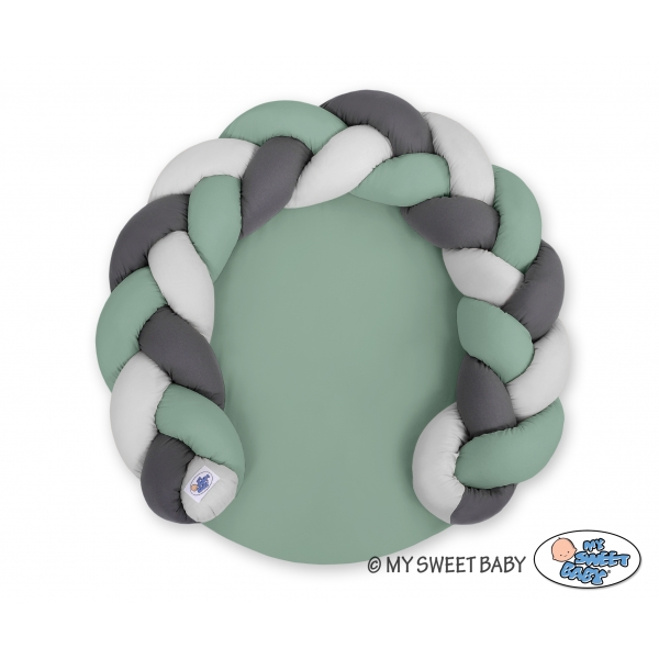 Zopf Babynest / Spielmatte 2 in1 - weißgrün- grau - anthrazit