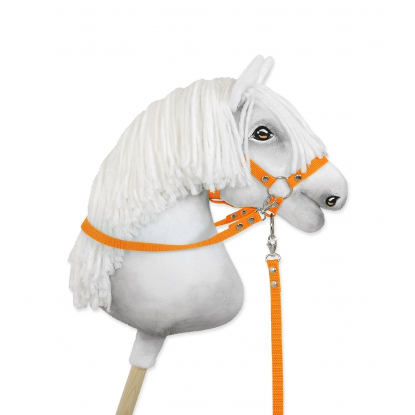 Zügel für Hobby Horse aus Gurtband neon orange