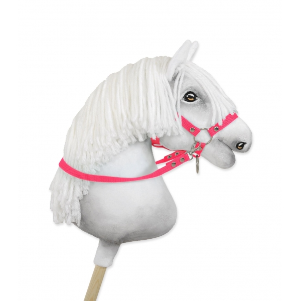Zügel für Hobby Horse aus Gurtband neon pink