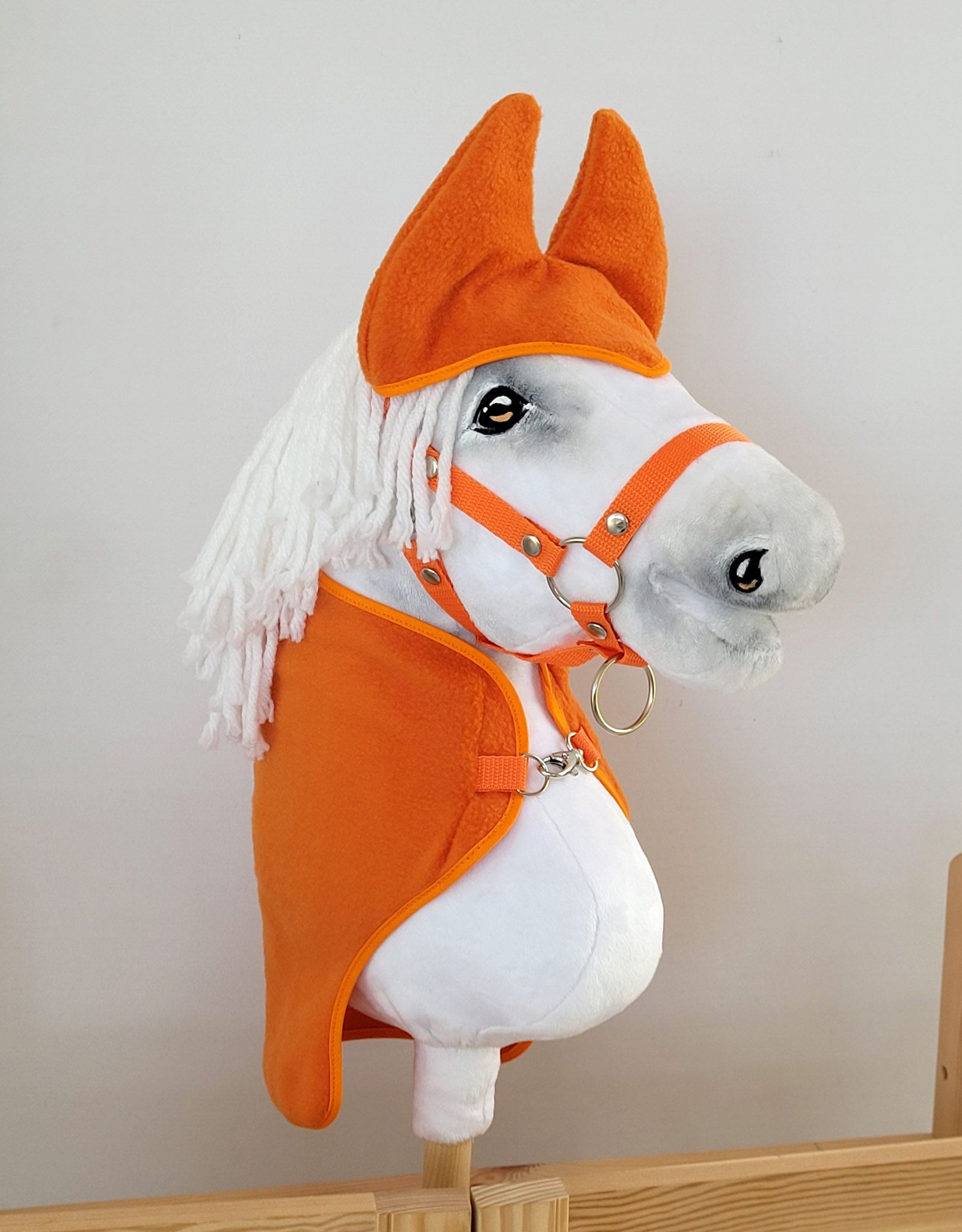 Fliegenhaube für Steckenpferd Hobby Horse orange